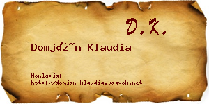 Domján Klaudia névjegykártya