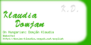 klaudia domjan business card